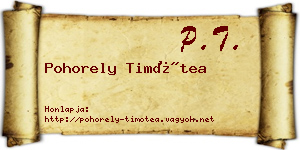 Pohorely Timótea névjegykártya